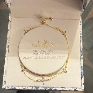 NWT Gold and Silver Cross Slider Bracelet